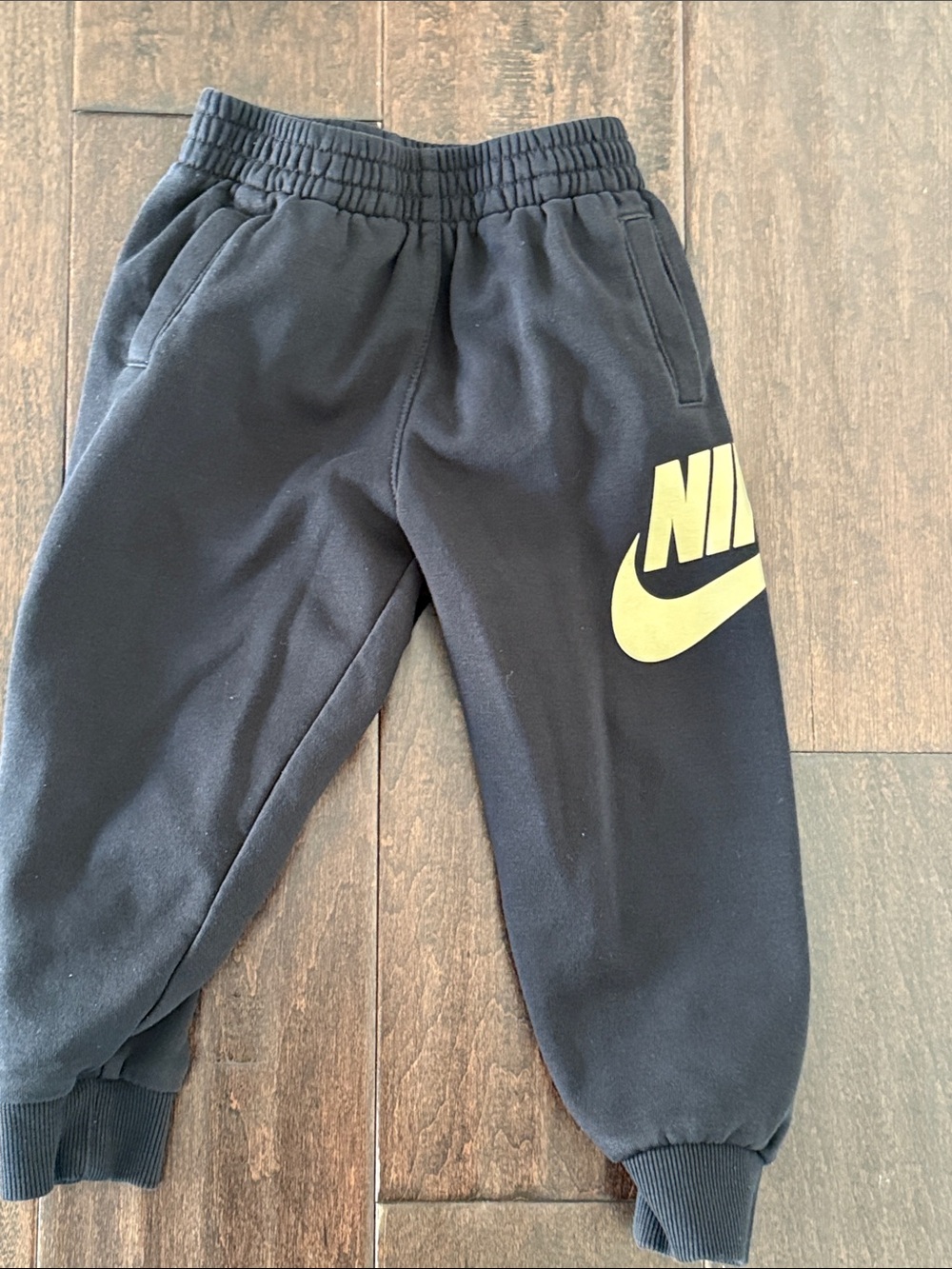 Nike Toddler Black Joggers with Gold Logo